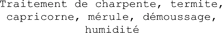 Traitement De Charpente, Termite, Capricorne, Mérule, Démoussage, Humidité est une marque déposée par AFPAH - TRAITEMENT DE CHARPENTE TERMITE CAPRICORNE MERULE DEMOUSSAGE HUMIDITE (AFPAH)