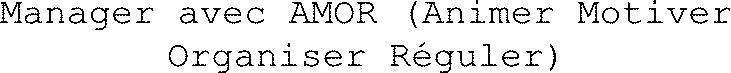 Manager Avec Amor (Animer Motiver Organiser Réguler) est une marque déposée par RESECUM (RESECUM)