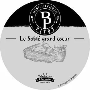 Bp Biscuiterie Pitot Le Sablé Grand Coeur est une marque déposée par BISCUITERIE PITOT (GATEAU DAUPHINOIS)