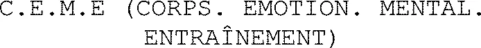 C.e.m.e (Corps. Emotion. Mental. Entraînement) est une marque déposée par STRATEGIE DE LA REUSSITE