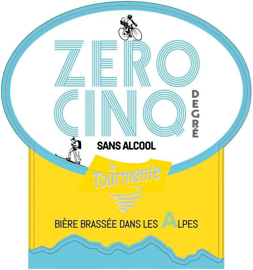 Zero Cinq Degre Sans Alcool La Tourmente Biere Brassee Dans Les Alpes est une marque déposée par GRANDS COLS BOISSONS DISTRIBUTION