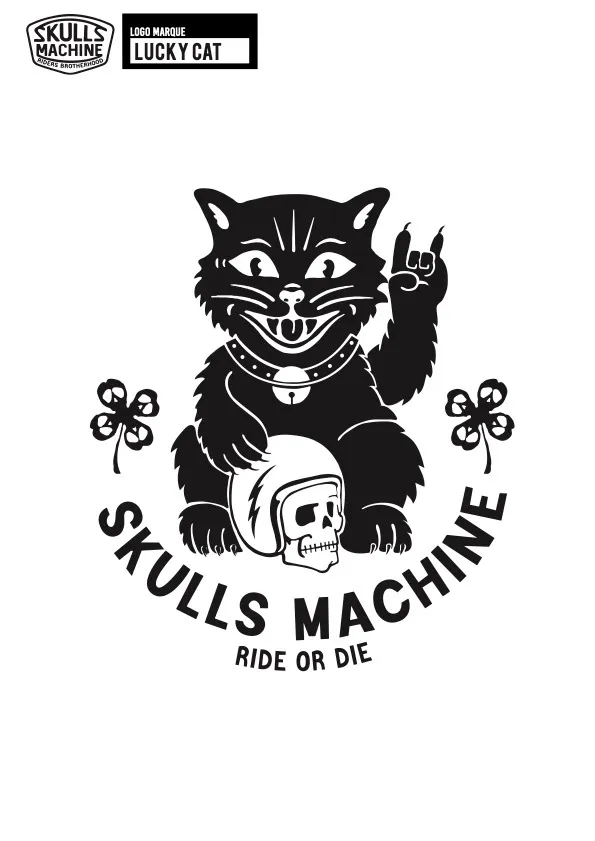 Lucky Cat Skulls Machine Ride Or Die est une marque déposée par SAS FIVE BIS (SKULLS MACHINE)