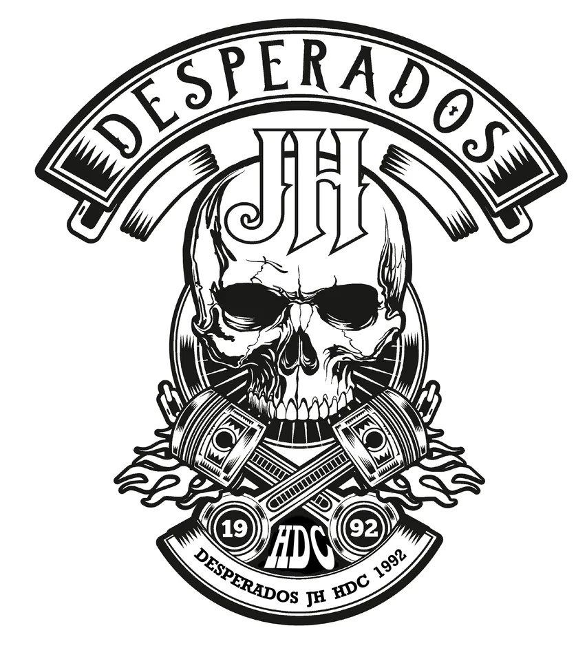 Desperados Jh Hdc 1992 est une marque déposée par DESPERADOS HARLEY DAVIDSON CLUB