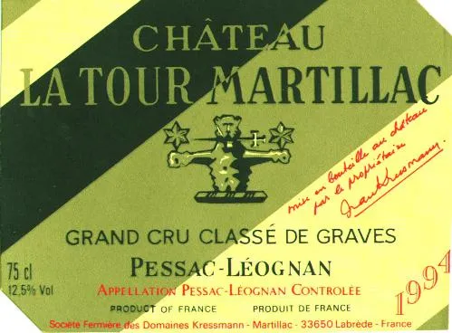 Chateau La Tour Martillac est une marque déposée par SAS VIGNOBLES JEAN KRESSMANN
