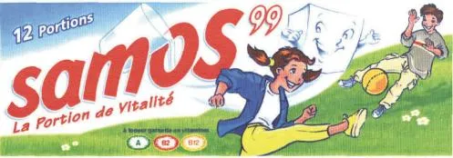 Samos 99 La Portion De Vitalite A Teneur Garantie De Vitamine Ab2 B12 est une marque déposée par SOCIETE PAR ACTIONS SIMPLIFIEE DES FERMIERS REUNIS (S.A.S.F.R.)