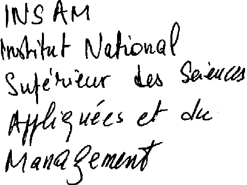 Insam Institut National Superieur Des Sciences Appliquees Et Du Management est une marque déposée par INSTA