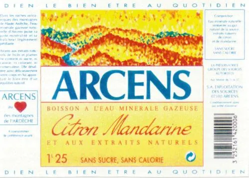 Arcens Citron Mandarine Le Bien Etre Au Quotidien est une marque déposée par SOC D EXPLOITATION DES SOURCES ARCENS