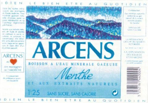 Arcens Menthe Le Bien Etre Au Quotidien est une marque déposée par SOC D EXPLOITATION DES SOURCES ARCENS