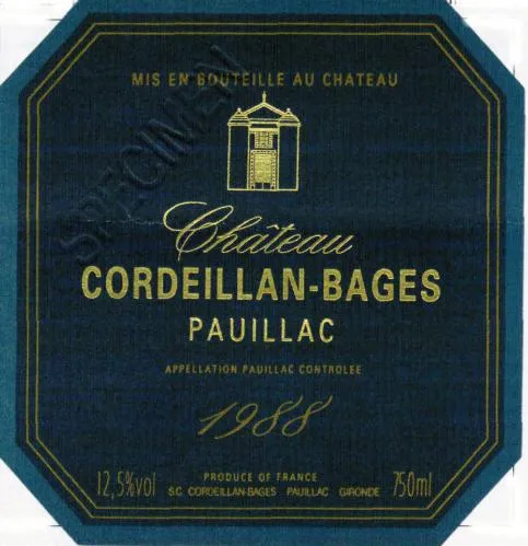 Château Cordeillan-Bages est une marque déposée par CHATEAU LYNCH BAGES