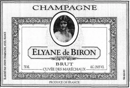 Elyane De Biron Cuvee Des Marechaux est une marque déposée par COMTES DE DAMPIERRE
