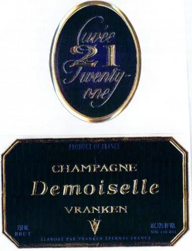 Cuvee 21 Twenty One Demoiselle Vranken est une marque déposée par VRANKEN-POMMERY MONOPOLE
