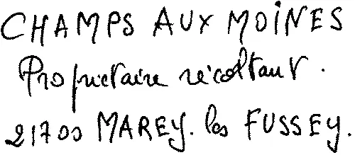 Champs Aux Moines est une marque déposée par SCEA GUY SIMON ET FILS