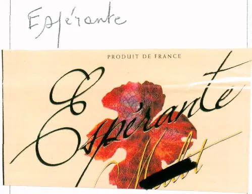Espérante est une marque déposée par VIGNOBLES ARBEAU (ARBEAU-CLOS DE COUTINEL-CHAIS REUNIS)