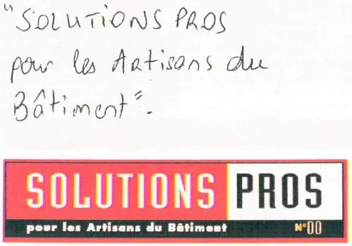 "Solutions Pros Pour Les Artisans Du Bâtiment" est une marque déposée par CHRETIEN MATERIAUX DISTRIBUTION (CMD)