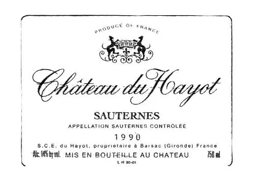 Chateau Du Hayot est une marque déposée par SOC DES VIGNOBLES DU HAYOT