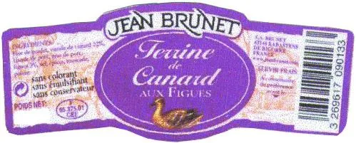 Jean Brunet Terrine De Canard Aux Figues est une marque déposée par CONSERVERIE DU SUD