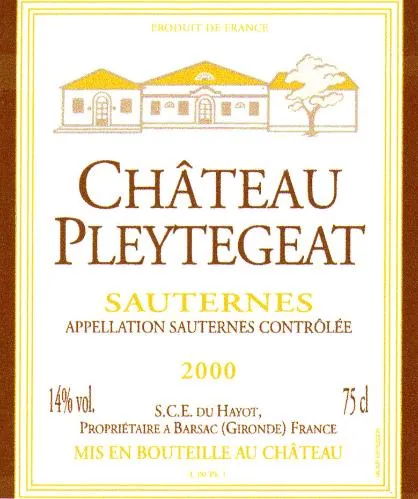 Château Pleyte Geat est une marque déposée par SOC DES VIGNOBLES DU HAYOT