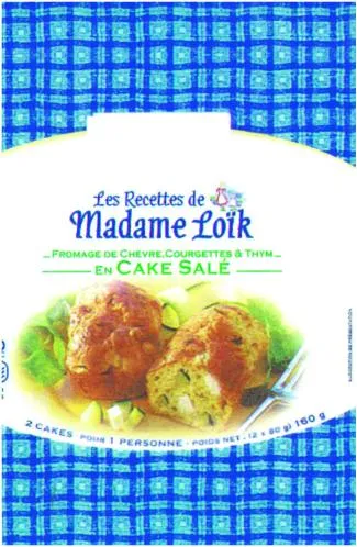 Les Recettes De Madame Loïk Fromage De Chevre, Courgettes & Thym En Cake Sale est une marque déposée par LAITERIE NOUVELLE DE L'ARGUENON