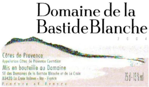 Domaine De La Bastide Blanche est une marque déposée par SAS DOMAINE DE LA CROIX EXPLOITATION