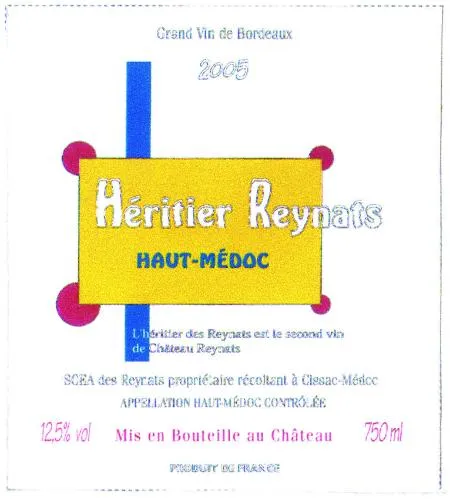 Heritier Reynats est une marque déposée par SCEA DES REYNATS