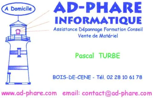 Ad-Phare Informatique Pascal Turbe Www.ad-Phare.com est une marque déposée par TURBE PASCAL (AD-PHARE INFORMATIQUE)