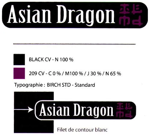 Asian Dragon est une marque déposée par ESCAL ESCARGOT D'ALSACE (NUTRANA-LIESEL ESCARGOTS-LIESEL-ESCAL...)