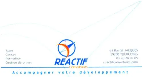 Reactif Consultants Accompagner Votre Developpement est une marque déposée par REACTIF CONSULTANTS