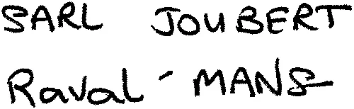 Sarl Joubert Raval'mans est une marque déposée par JOUBERT RAVALEMENT