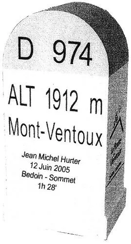 D 974 Alt 1912 M Mont-Ventoux Jean Michel Hurter est une marque déposée par SAS DU GEANT