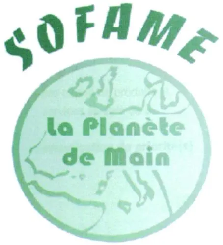 Sofame La Planete De Main est une marque déposée par SOC FABRICAT MOBILIER ERGONOMIQUE SOFAME (SOFAME)
