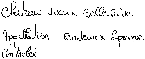 Chateau Vieux Belle-Rive Appellation Bordeaux Superieur Controlée est une marque déposée par EARL LAURENT AUDIGAY