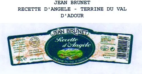 Jean Brunet Recette D'angele – Terrine Du Val D'adour est une marque déposée par CONSERVERIE DU SUD