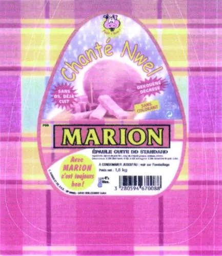 Chanté Nwel Marion Avec Marion C'est Toujours Bon est une marque déposée par COFRAMAR (LE JAMBON DES FRIANDS)