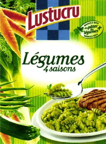Lustucru Mangez Bon Des Pates + Des Legumes Mangez Bien Legumes 4 Saisons est une marque déposée par PASTACORP