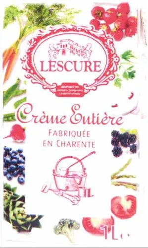 Lescure Creme Entiere Fabriquee En Charente est une marque déposée par TERRA LACTA (GLAC)