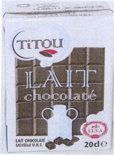 Titou Lait Chocolate Slva est une marque déposée par TERRA LACTA (GLAC)