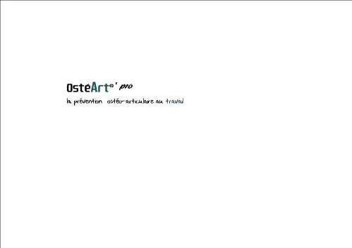 Osteart Pro La Prevention Osteo-Articulaire Au Travail est une marque déposée par TM INSTITUTE