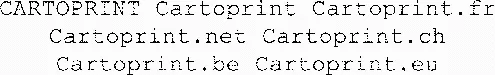 Cartoprint Cartoprint Cartoprint.fr Cartoprint.net Cartoprint.ch Cartoprint.be Cartoprint.eu est une marque déposée par TRAITEMENTS TECHNIQUES GRAPHIQUES (TTG)