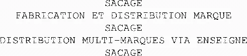 Sacage Fabrication Et Distribution Marque Sacage Distribution Multi-Marques Via Enseigne Sacage est une marque déposée par A.K IMPORT - EXPORT (QUINCASER'VIS)