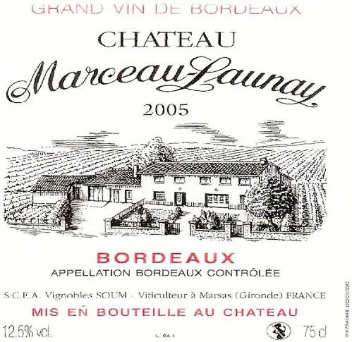 Chateau Marceau-Launay est une marque déposée par SCEA DES VIGNOBLES SOUM