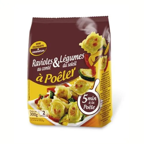 Ravioles Au Comte & Legumes Du Soleil A Poeler est une marque déposée par SAINT JEAN (RAVIOLES ROYANS - RAVIOLE ST JEAN ROYANS)