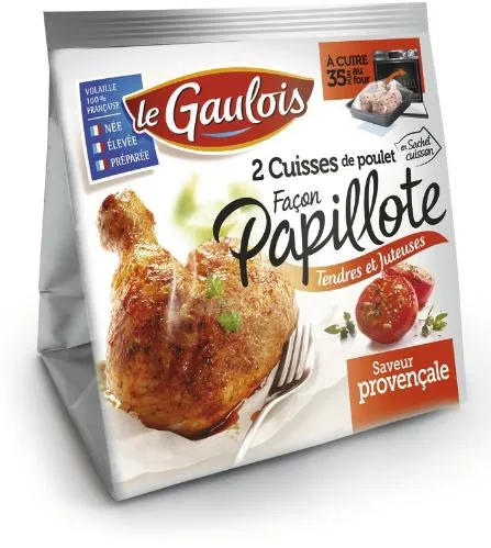 Le Gaulois 2 Cuisses De Poulet Facon Papillote Tendres Et Juteuses Saveur Provencale est une marque déposée par SOCIETE L.D.C.