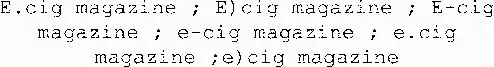 E.cig Magazine ; E)Cig Magazine ; E-Cig Magazine ; E-Cig Magazine ; E.cig Magazine ;E)Cig Magazine est une marque déposée par VMCS
