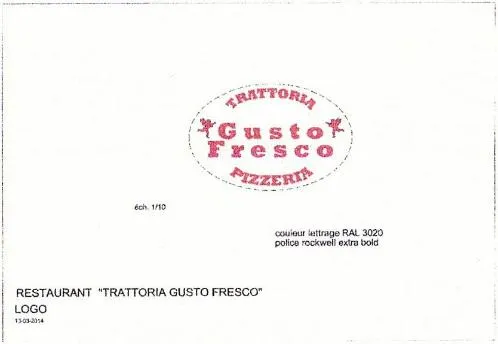 Trattoria Gusto Fresco Pizzeria est une marque déposée par GUSTO FRESCO