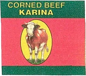 Corned Beef Karina est une marque déposée par ETABLISSEMENTS PAUL TOUPNOT CONSERVES VIANDES