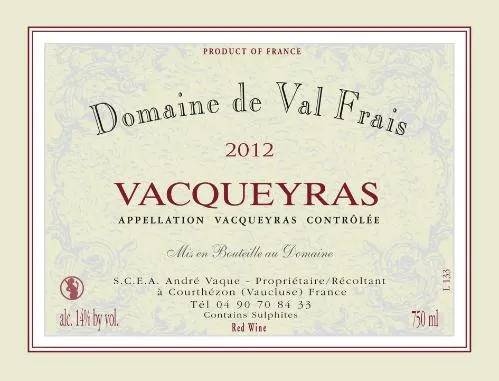 Domaine De Val Frais est une marque déposée par ANDRE VAQUE