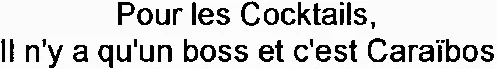 Pour Les Cocktails, Il N'y A Qu'un Boss Et C'est Caraïbos est une marque déposée par BARDINET