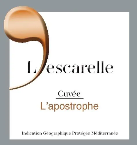 L Escarcelle Cuvee L Apostrophe est une marque déposée par L'ESCARELLE DIFFUSION