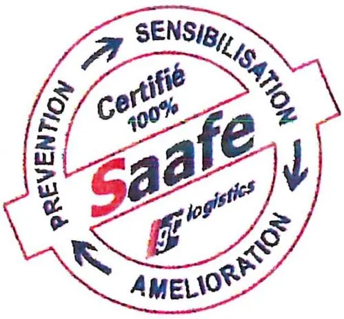 Saafe Prevention Sensibilisation Amélioration Certifié 100% Et Logistics est une marque déposée par GT LOGISTICS