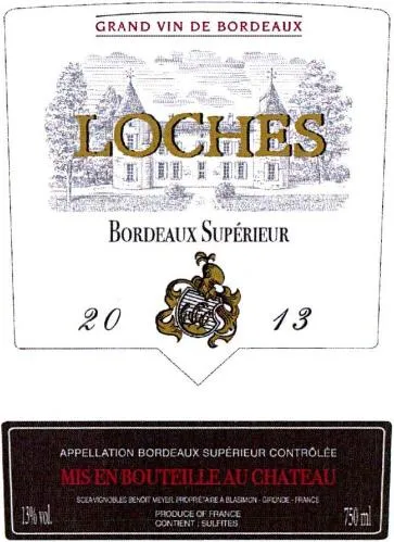 Loches 2013 est une marque déposée par SCEA DES VIGNOBLES BENOIT MEYER